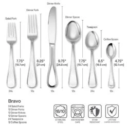 MIKASA Bravo 101 Piece Flatware Set, Service For 12 -Mikasa 101 piece flatware set service for 12 5256020 8