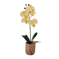 MIKASA 16 Inch Faux Orchid In Pot, Ivory