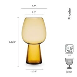 MIKASA Phoebe Amber Set Of 4 Beer Goblet Glasses 9 MIKASA Phoebe Amber Set Of 4 Beer Goblet Glasses -Mikasa 5304164 IG phoebe19ozgobletbeeramber