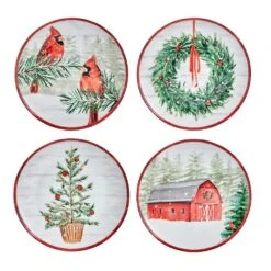 MIKASA Countryside Christmas Set Of 4 Salad Plates