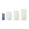 MIKASA Flameless Set Of 3 Melted Edge Pillar LED Candles With Remote