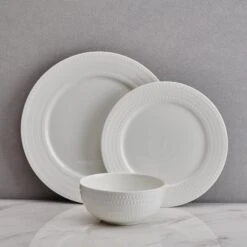 MIKASA Nellie Set Of 4 Salad Plates -Mikasa Group LS1 nellie white 3pc a59b2f58 2166 47f0 bcec db7d2c123d3e