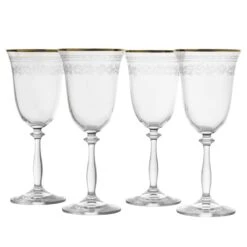 MIKASA Holiday Traditions Gold Rim Set Of 4 Red Wine Glasses