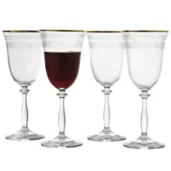MIKASA Holiday Traditions Gold Rim Set Of 4 Red Wine Glasses -Mikasa Holiday Traditions Set of 4 Red Wine Glasses 5298272 3