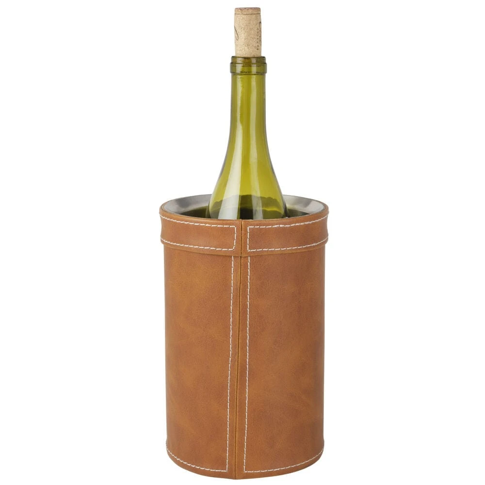 MIKASA Faux Leather Stitched Wine Cooler 1 MIKASA Faux Leather Stitched Wine Cooler