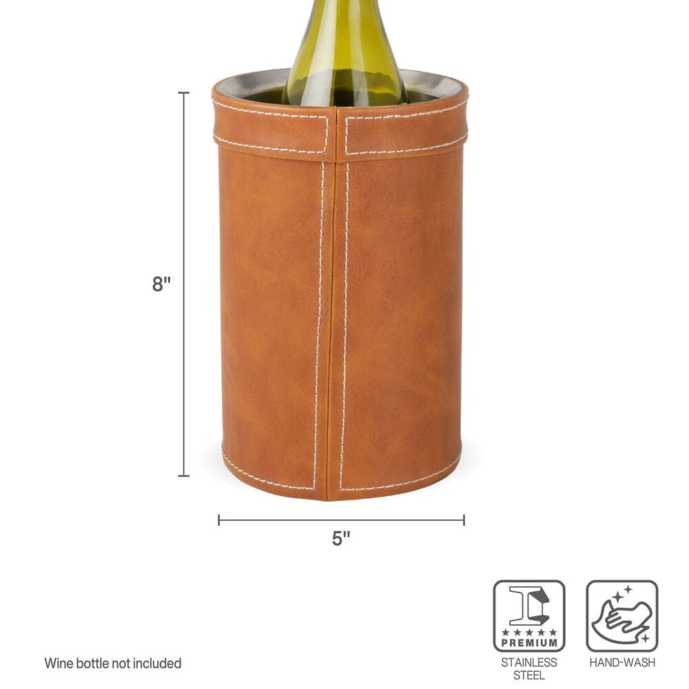 MIKASA Faux Leather Stitched Wine Cooler 3 MIKASA Faux Leather Stitched Wine Cooler - Image 3