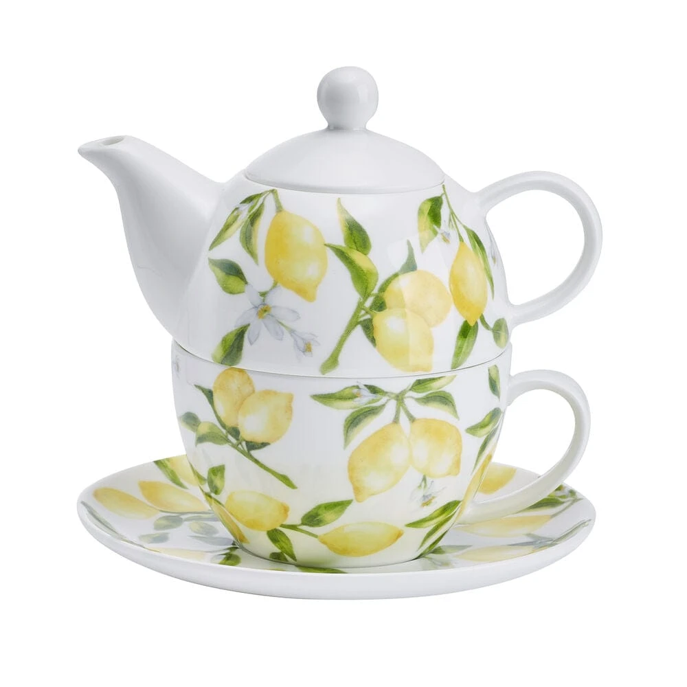 MIKASA Lemons Teacup And Tea Server Set For One 1 MIKASA Lemons Teacup And Tea Server Set For One