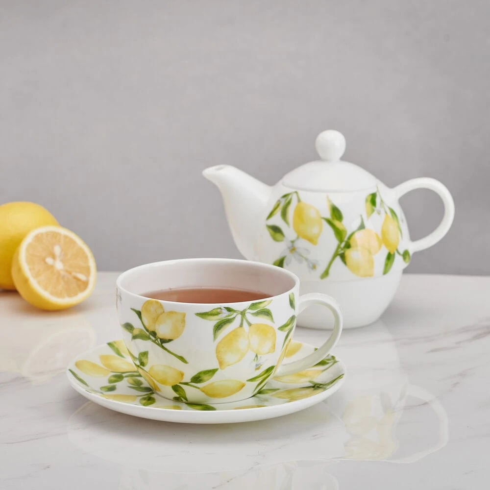 MIKASA Lemons Teacup And Tea Server Set For One 2 MIKASA Lemons Teacup And Tea Server Set For One - Image 2