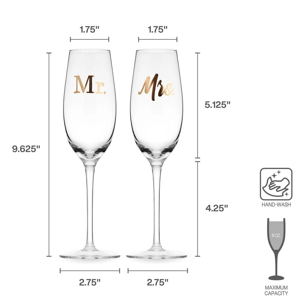 MIKASA Mr. And Mrs. Set Of 2 Champagne Toasting Flute Glasses 4 MIKASA Mr. And Mrs. Set Of 2 Champagne Toasting Flute Glasses - Image 4