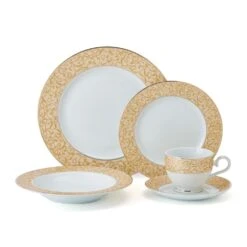 MIKASA Parchment Gold 40 Piece Dinnerware Set, Service For 8 17 MIKASA Parchment Gold 40 Piece Dinnerware Set, Service For 8 -Mikasa Parchment Gold 40 Piece Dinnerware Set 5305130 6