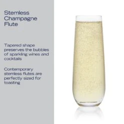 MIKASA Parker Set Of 4 Stemless Flute Glasses -Mikasa Parker Set of 4 Stemless Flute Glasses 5312394 6