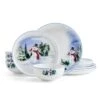 MIKASA Snowman Forest 12 Piece Dinnerware Set, Service For 4