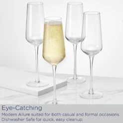 MIKASA Samantha Set Of 4 Flute Glasses -Mikasa Samantha Set of 4 Flute Glasses 5312421 5