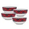MIKASA Tartan Red Set Of 4 Soup Cereal Bowls