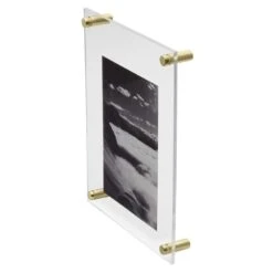 MIKASA Acrylic And Gold 16 X 20 Floating Wall Frame, 11 X 14 Photo -Mikasa acrylic and gold floating wall frame 11 x 14 5256722 4