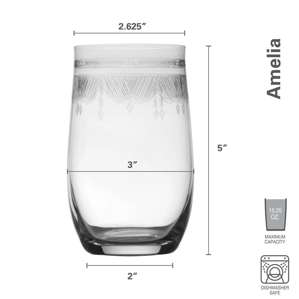 MIKASA Amelia Set Of 4 Highball Glasses 4 MIKASA Amelia Set Of 4 Highball Glasses - Image 4