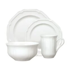 MIKASA Antique White 16 Piece Dinnerware Set, Service For 4