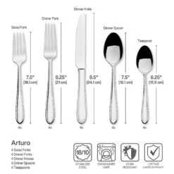 MIKASA Arturo 20 Piece Flatware Set, Service For 4 -Mikasa arturo 20 piece flatware set service for 4 5290527 5
