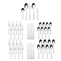 MIKASA Barrett 45 Piece Flatware Set, Service For 8 -Mikasa barrett 45 piece flatware set service for 8 5307804 8