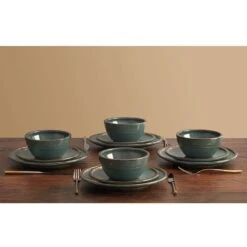 MIKASA Barrett Green 12 Piece Dinnerware Set, Service For 4 11 MIKASA Barrett Green 12 Piece Dinnerware Set, Service For 4 -Mikasa barrett green 12 piece dinnerware set service for 4 5293276 9