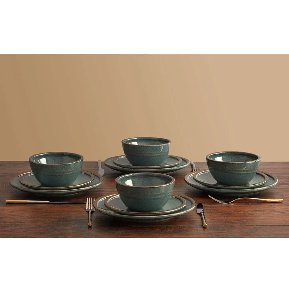 MIKASA Barrett Green 12 Piece Dinnerware Set, Service For 4 3 MIKASA Barrett Green 12 Piece Dinnerware Set, Service For 4 - Image 3
