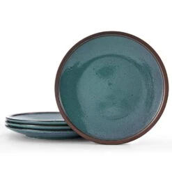 MIKASA Barrett Green Set Of 4 Dinner Plates