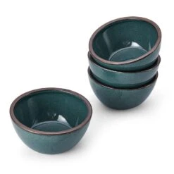 MIKASA Barrett Green Set Of 4 Soup Cereal Bowls