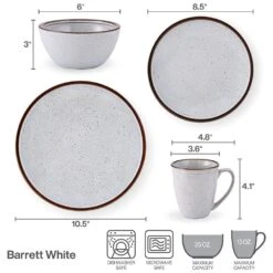 MIKASA Barrett White 16 Piece Dinnerware Set, Service For 4 -Mikasa barrett white 16 piece dinnerware set service for 4 5287844 10