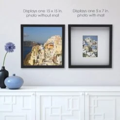 MIKASA Black 16 X 16 Gallery Frame, Matted To 5 X 7 -Mikasa black 16 x 16 gallery frame matted 5 x 7 5197190 4