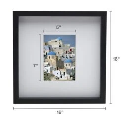 MIKASA Black 16 X 16 Gallery Frame, Matted To 5 X 7 -Mikasa black 16 x 16 gallery frame matted 5 x 7 5197190 5