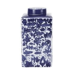 MIKASA Landscape Decorative Square Ginger Jar Canister