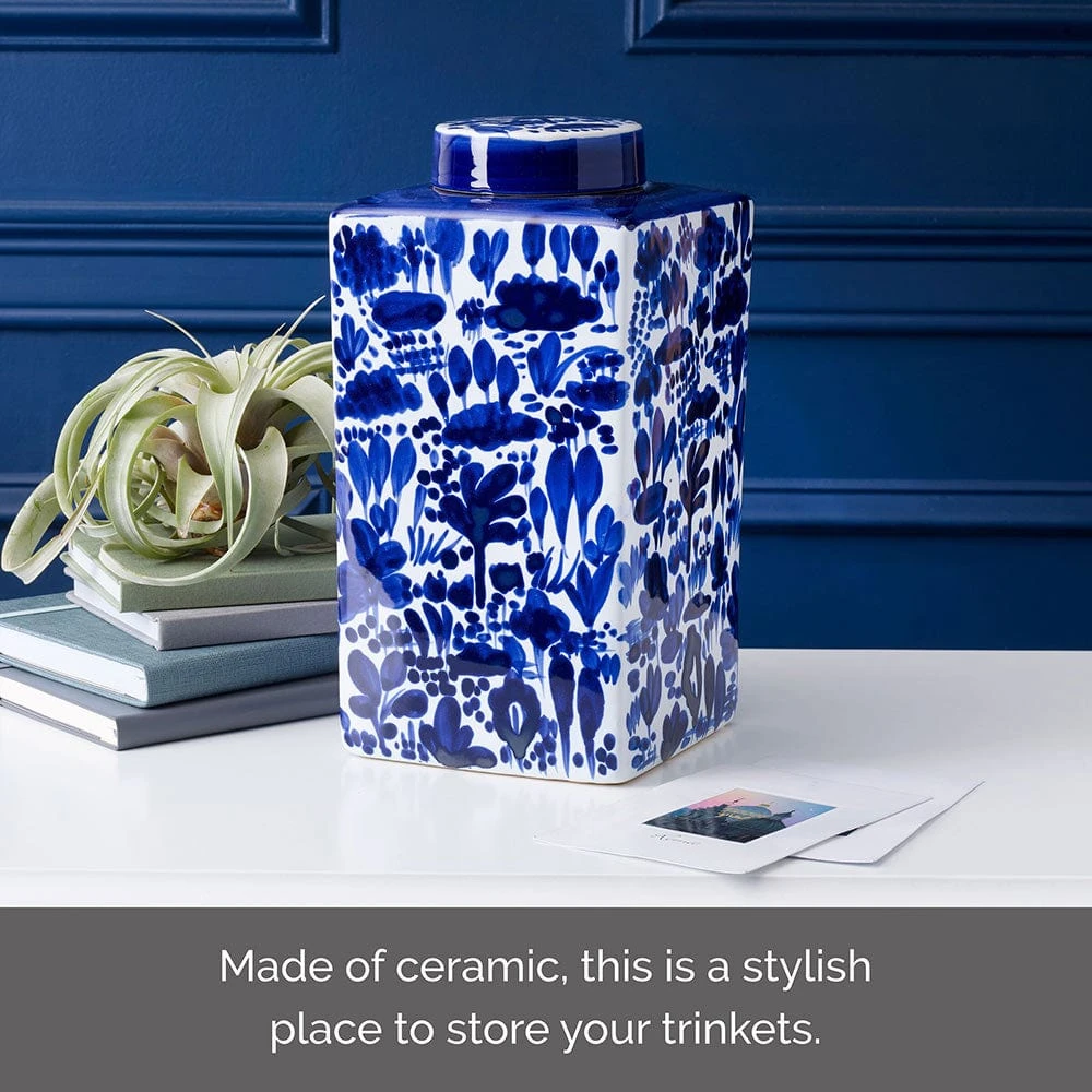 MIKASA Landscape Decorative Square Ginger Jar Canister 2 MIKASA Landscape Decorative Square Ginger Jar Canister - Image 2