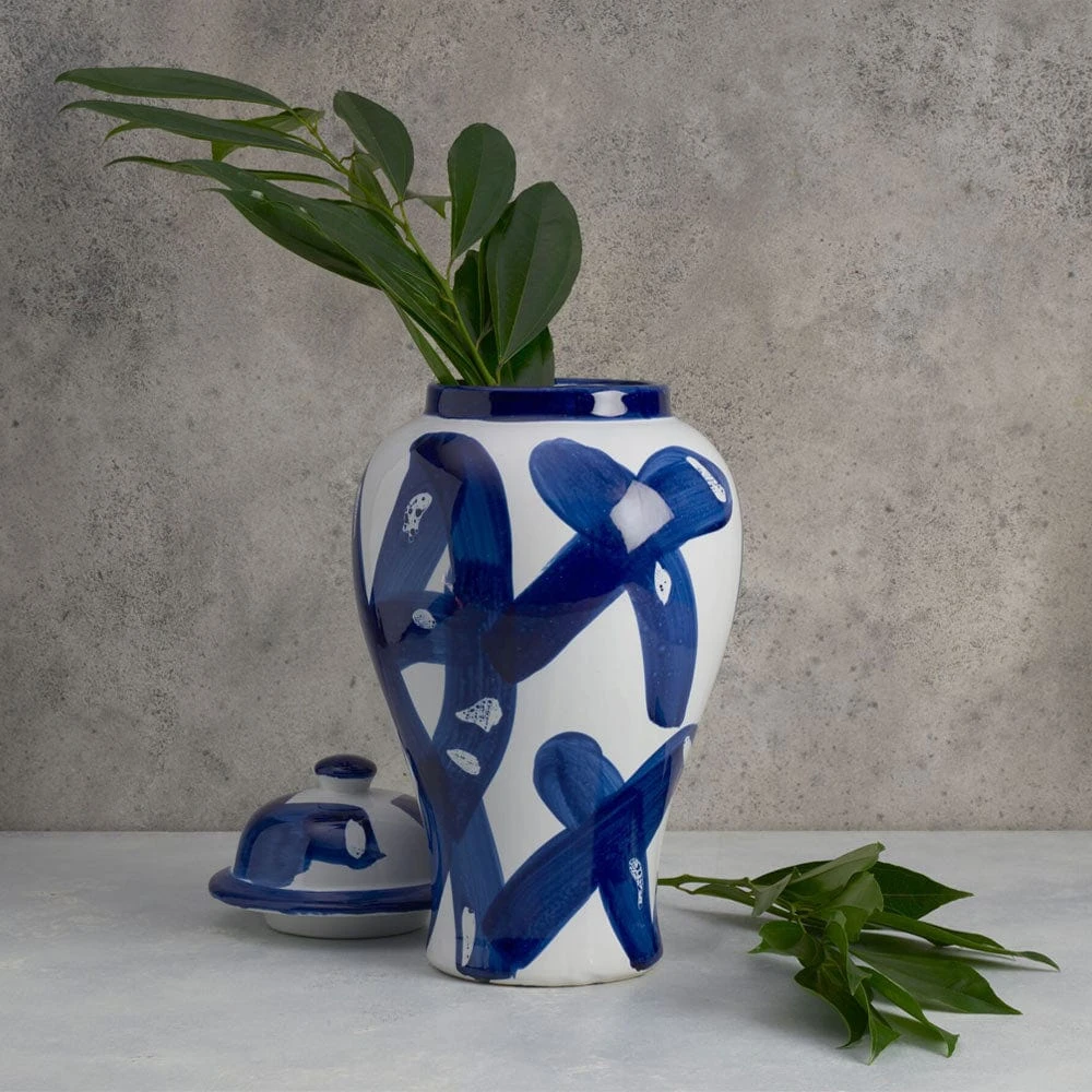 MIKASA Paint Stroke Decorative Canister Vase 2 MIKASA Paint Stroke Decorative Canister Vase - Image 2