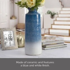 MIKASA Ombre Tall Vase -Mikasa blue and white vase 5292814 4