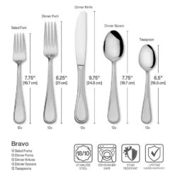 MIKASA Bravo 65 Piece Flatware Set, Service For 12 26 MIKASA Bravo 65 Piece Flatware Set, Service For 12 -Mikasa bravo 65 piece flatware set service for 12 5061640 11