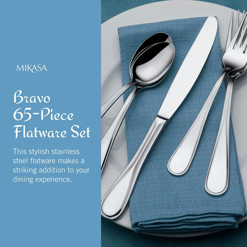 MIKASA Bravo 65 Piece Flatware Set, Service For 12 6 MIKASA Bravo 65 Piece Flatware Set, Service For 12 - Image 6