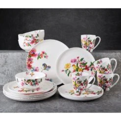 MIKASA Butterfly Garden 16 Piece Dinnerware Set, Service For 4 11 MIKASA Butterfly Garden 16 Piece Dinnerware Set, Service For 4 -Mikasa butterfly garden 16 piece dinnerware set service for 4 5280300 3