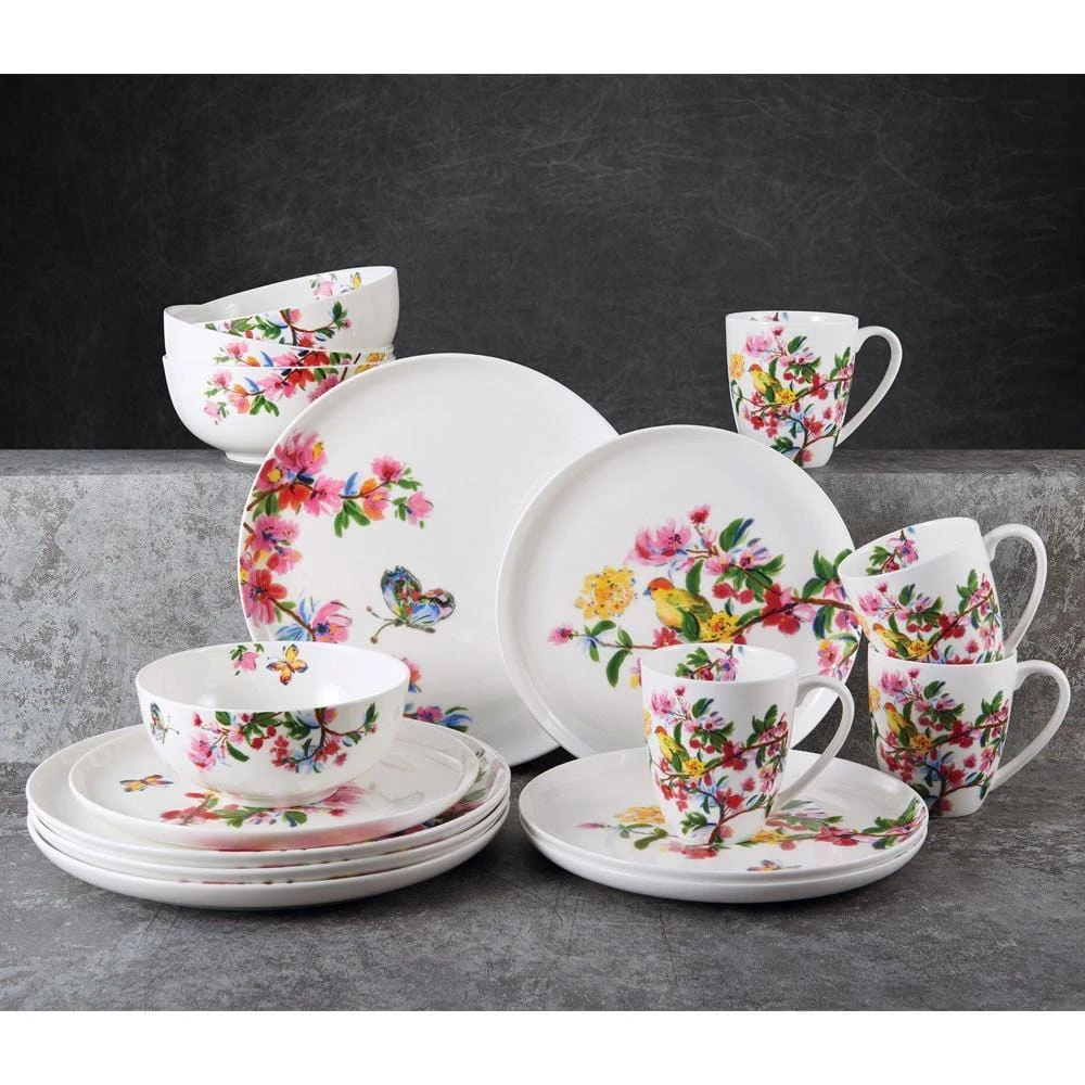 MIKASA Butterfly Garden 16 Piece Dinnerware Set, Service For 4 3 MIKASA Butterfly Garden 16 Piece Dinnerware Set, Service For 4 - Image 3