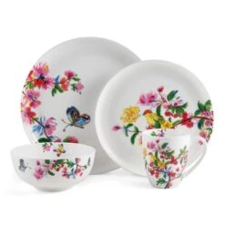 MIKASA Butterfly Garden 16 Piece Dinnerware Set, Service For 4 17 MIKASA Butterfly Garden 16 Piece Dinnerware Set, Service For 4 -Mikasa butterfly garden 16 piece dinnerware set service for 4 5280300 9