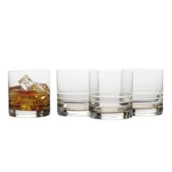 MIKASA Cal Smoke Ombre Set Of 4 Double Old Fashioned Whiskey Glasses