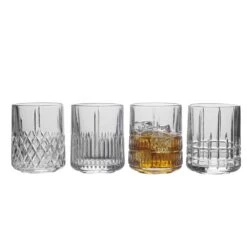 MIKASA Carrick Set Of 4 Double Old Fashioned Whiskey Glasses