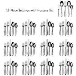 MIKASA Cocoa Blossom 65 Piece Flatware Set, Service For 12 -Mikasa cocoa blossom 65 piece flatware set service for 12 5061639 2