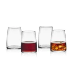 MIKASA Cora Set Of 4 Double Old Fashioned Whiskey Glasses