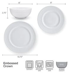 MIKASA Crown 18 Piece Dinnerware Set, Service For 6 -Mikasa crown 18 piece dinnerware set service for 6 5293969 5