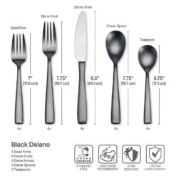 MIKASA Delano Gunmetal 20 Piece Flatware Set, Service For 4 -Mikasa delano gunmetal 20 piece flatware set service for 4 5203216 7