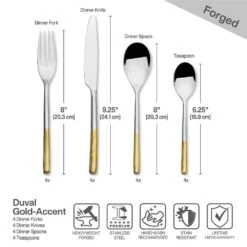 MIKASA Duval Forged 16 Piece Flatware Set, Service For 4 -Mikasa duval forged 16 piece flatware set service for 4 5291355 7