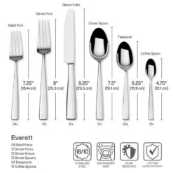MIKASA Everett 101 Piece Flatware Set, Service For 12 -Mikasa everett 101 piece flatware set service for 12 5276418 4