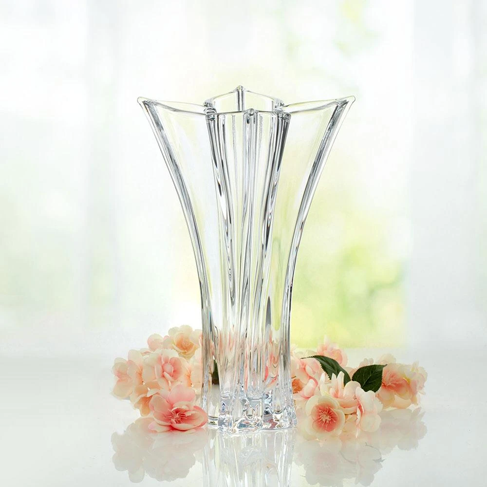 MIKASA Florale 14 Inch Crystal Vase 2 MIKASA Florale 14 Inch Crystal Vase - Image 2