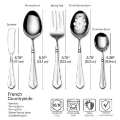 MIKASA French Countryside® 65 Piece Flatware Set, Service For 12 -Mikasa french countryside 65 piece flatware set service for 12 5112172 7