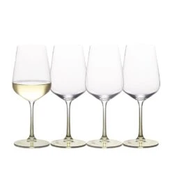 MIKASA Gianna Ombre Sage Set Of 4 White Wine Glasses